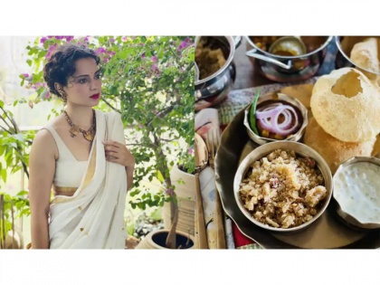 Kangana Ranaut shares picture of Durga Ashtami prasad with 'onions', gets trolled by netizens | Kangana Ranaut shares picture of Durga Ashtami prasad with 'onions', gets trolled by netizens