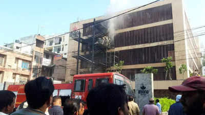 Lucknow: 2 dead, 15 injured as fire breaks out in Hazratganj's Levana hotel | Lucknow: 2 dead, 15 injured as fire breaks out in Hazratganj's Levana hotel