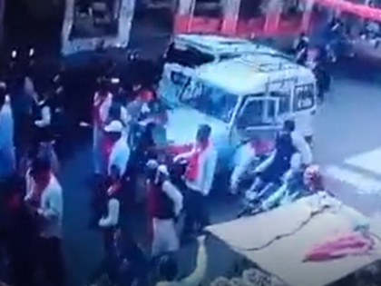 Nagaur Accident Caught on CCTV: Driver Suffers Heart Attack, Rams SUV into Shobha Yatra in Rajasthan; Two Killed | Nagaur Accident Caught on CCTV: Driver Suffers Heart Attack, Rams SUV into Shobha Yatra in Rajasthan; Two Killed