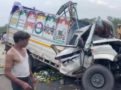 Agra-Firozabad Road Accident: 4 Killed As Speeding Pickup Carrying Mangoes Falls Off Shahdara Flyover on Morning Walkers (Watch) | Agra-Firozabad Road Accident: 4 Killed As Speeding Pickup Carrying Mangoes Falls Off Shahdara Flyover on Morning Walkers (Watch) Agra-Firozabad Road Accident: 4 Killed As Speeding Pickup Carrying Mangoes Falls Off Shahdara Flyover on Morning Walkers (Watch) | Agra-Firozabad Road Accident: 4 Killed As Speeding Pickup Carrying Mangoes Falls Off Shahdara Flyover on Morning Walkers (Watch)