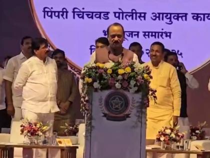 Watch: Ajit Pawar Gets Angry as Crowd Blows Whistles During Bhumi Puja Ceremony of Pimpri Chinchwad Police Commissionerate