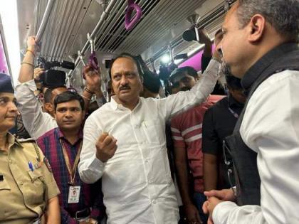 Ajit Pawar takes Pune metro ride, engages with commuters | Ajit Pawar takes Pune metro ride, engages with commuters
