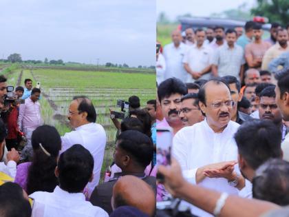 Deputy CM Ajit Pawar Inspects Flood Affected Areas in Solapur, Responds to Farmers’ Wet Drought Request | Deputy CM Ajit Pawar Inspects Flood Affected Areas in Solapur, Responds to Farmers’ Wet Drought Request