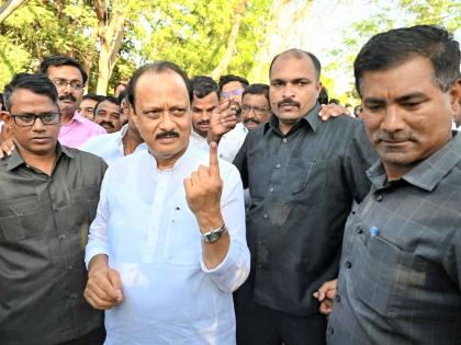 Maharashtra Lok Sabha Election 2024: Deputy CM Ajit Pawar Responds to Rohit Pawar's Allegations, Casts Vote in Baramati | Maharashtra Lok Sabha Election 2024: Deputy CM Ajit Pawar Responds to Rohit Pawar's Allegations, Casts Vote in Baramati
