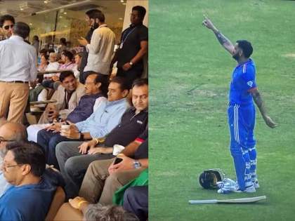 Ajit Pawar enjoys watching Virat K's 50th ODI century at Wankhede | Ajit Pawar enjoys watching Virat K's 50th ODI century at Wankhede