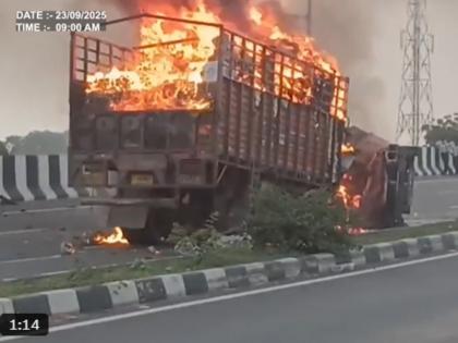 Aligarh Accident: Five, Including Child, Burnt Alive After Car-Truck Collision on National Highway in UP | Aligarh Accident: Five, Including Child, Burnt Alive After Car-Truck Collision on National Highway in UP