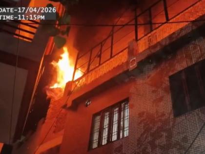 Aligarh Warehouse Fire: Massive Blaze Erupts at Electrical Goods Warehouse Near DS Degree College