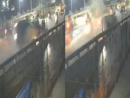 Ambernath Tragedy: Car Collides With Multiple Two-Wheelers on Bridge, Four Dead; Shocking CCTV Footage Surfaces | Ambernath Tragedy: Car Collides With Multiple Two-Wheelers on Bridge, Four Dead; Shocking CCTV Footage Surfaces
