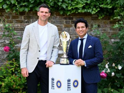 Anderson-Tendulkar Trophy Unveiled Ahead of India vs England Test Series 2025 (See Pics) | Anderson-Tendulkar Trophy Unveiled Ahead of India vs England Test Series 2025 (See Pics)