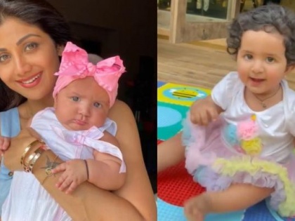 Shilpa's daughter turns 1, actress shares unseen video to celebrate baby's first milestone | Shilpa's daughter turns 1, actress shares unseen video to celebrate baby's first milestone