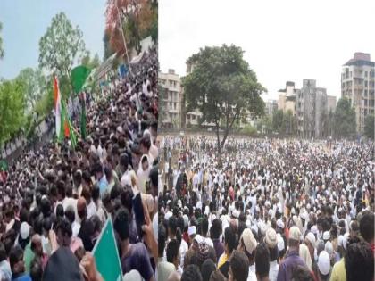 Protest in several cities including Solapur, Aurangabad, Jalna against controversial remarks by suspended BJP leader Nupur Sharma | Protest in several cities including Solapur, Aurangabad, Jalna against controversial remarks by suspended BJP leader Nupur Sharma Protest in several cities including Solapur, Aurangabad, Jalna against controversial remarks by suspended BJP leader Nupur Sharma | Protest in several cities including Solapur, Aurangabad, Jalna against controversial remarks by suspended BJP leader Nupur Sharma