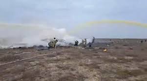 Azerbaijan Airlines Plane Crashes Near Aktau in Kazakhstan; Dozens Feared Dead (Watch Video)