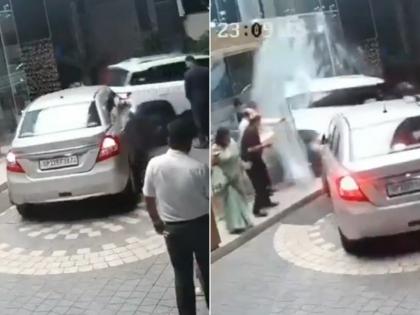 Bareilly Woman Lawyer Crashes SUV Into Hotel Ramada Glass Door While Reversing; Terrifying Video Goes Viral | Bareilly Woman Lawyer Crashes SUV Into Hotel Ramada Glass Door While Reversing; Terrifying Video Goes Viral Bareilly Woman Lawyer Crashes SUV Into Hotel Ramada Glass Door While Reversing; Terrifying Video Goes Viral | Bareilly Woman Lawyer Crashes SUV Into Hotel Ramada Glass Door While Reversing; Terrifying Video Goes Viral