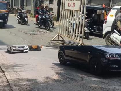 Pune: Potholes Irks Commuters in Pune Cantonment Board Limits | Pune: Potholes Irks Commuters in Pune Cantonment Board Limits