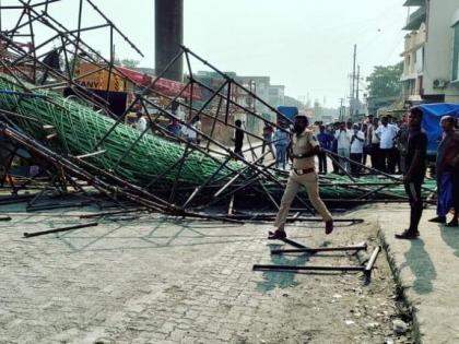 Pillar of an under-construction Metro bridge collapses in Bhiwandi, 5 labourers injured | Pillar of an under-construction Metro bridge collapses in Bhiwandi, 5 labourers injured