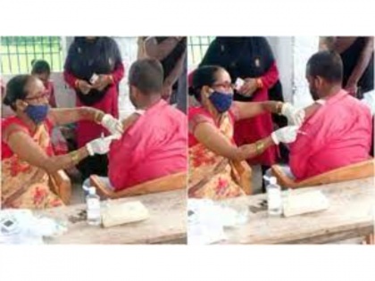 VIRAL VIDEO! Bihar: Nurse administers empty syringe shot to man, video goes viral | VIRAL VIDEO! Bihar: Nurse administers empty syringe shot to man, video goes viral