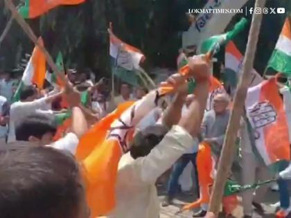 Patna: BJP and Congress Workers Clash Amid Row Over 'Abuses' Against PM Narendra Modi (Watch Video) | Patna: BJP and Congress Workers Clash Amid Row Over 'Abuses' Against PM Narendra Modi (Watch Video) Patna: BJP and Congress Workers Clash Amid Row Over 'Abuses' Against PM Narendra Modi (Watch Video) | Patna: BJP and Congress Workers Clash Amid Row Over 'Abuses' Against PM Narendra Modi (Watch Video)