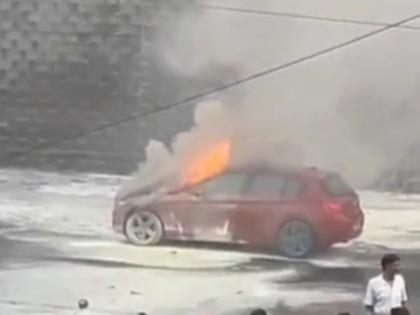 BMW Car Catches Fire in Thane’s Kasarvadavali | BMW Car Catches Fire in Thane’s Kasarvadavali