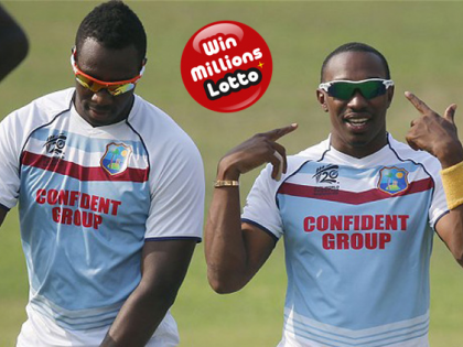 West Indian legends Dwayne Bravo and Andre Russell give Indian charities a helping hand by partnering with Win Millions Lotto | West Indian legends Dwayne Bravo and Andre Russell give Indian charities a helping hand by partnering with Win Millions Lotto