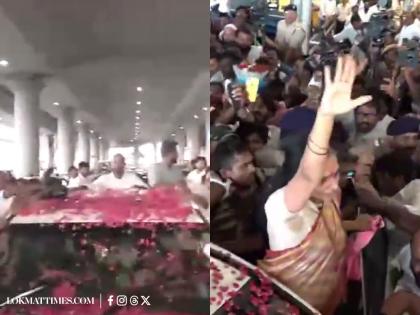 BRS Leader K Kavitha Arrives at Hyderabad Airport, Receives Grand Welcome from Party Workers and Leaders (Watch Video) | BRS Leader K Kavitha Arrives at Hyderabad Airport, Receives Grand Welcome from Party Workers and Leaders (Watch Video) BRS Leader K Kavitha Arrives at Hyderabad Airport, Receives Grand Welcome from Party Workers and Leaders (Watch Video) | BRS Leader K Kavitha Arrives at Hyderabad Airport, Receives Grand Welcome from Party Workers and Leaders (Watch Video)