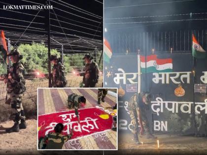 Diwali 2025 Celebration: BSF Soldiers Celebrate Deepavali at India-Pakistan Border in Jaisalmer (Watch Video) | Diwali 2025 Celebration: BSF Soldiers Celebrate Deepavali at India-Pakistan Border in Jaisalmer (Watch Video) Diwali 2025 Celebration: BSF Soldiers Celebrate Deepavali at India-Pakistan Border in Jaisalmer (Watch Video) | Diwali 2025 Celebration: BSF Soldiers Celebrate Deepavali at India-Pakistan Border in Jaisalmer (Watch Video)