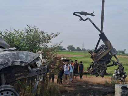Bulandshahr Accident: Five Dead, One Injured as Car Bursts Into Flames After Hitting Sides of Bridge in Uttar Pradesh | Bulandshahr Accident: Five Dead, One Injured as Car Bursts Into Flames After Hitting Sides of Bridge in Uttar Pradesh Bulandshahr Accident: Five Dead, One Injured as Car Bursts Into Flames After Hitting Sides of Bridge in Uttar Pradesh | Bulandshahr Accident: Five Dead, One Injured as Car Bursts Into Flames After Hitting Sides of Bridge in Uttar Pradesh