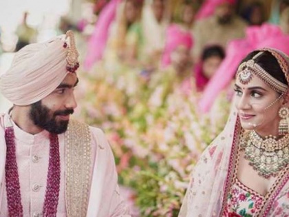 First Photos: Jasprit Bumrah shares first pictures after getting married to Sanjana Ganesan | First Photos: Jasprit Bumrah shares first pictures after getting married to Sanjana Ganesan