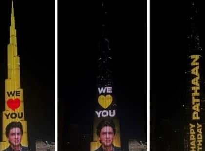 Burj Khalifa lights up for superstar Shah Rukh Khan's birthday | Burj Khalifa lights up for superstar Shah Rukh Khan's birthday