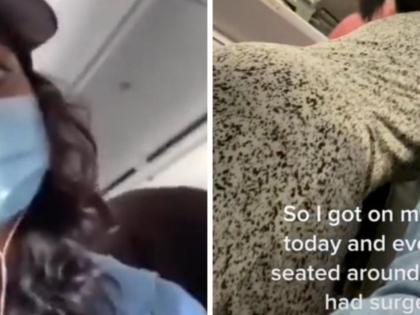 Viral TikTok video shows women in flight unable to sit after butt lift surgery | Viral TikTok video shows women in flight unable to sit after butt lift surgery