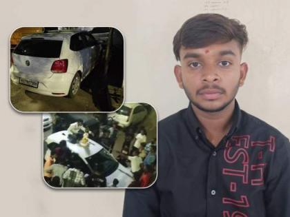 Pune: Youth detained for cutting birthday cake with sword on car bonnet in unusual celebration | Pune: Youth detained for cutting birthday cake with sword on car bonnet in unusual celebration Pune: Youth detained for cutting birthday cake with sword on car bonnet in unusual celebration | Pune: Youth detained for cutting birthday cake with sword on car bonnet in unusual celebration