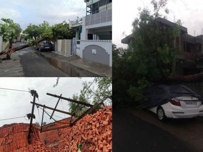 Amravati: Heavy rainfall and strong winds damage crops and houses | Amravati: Heavy rainfall and strong winds damage crops and houses