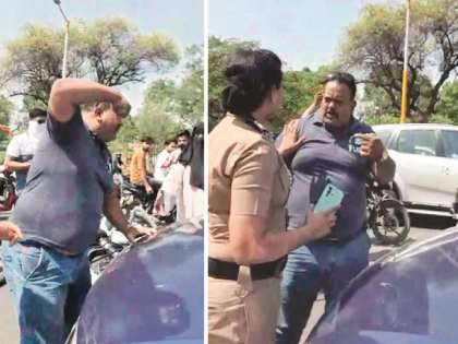 Watch: Bullet rider collides with female police officer's vehicle, creates chaos on road in Chhatrapati Sambhajinagar | Watch: Bullet rider collides with female police officer's vehicle, creates chaos on road in Chhatrapati Sambhajinagar Watch: Bullet rider collides with female police officer's vehicle, creates chaos on road in Chhatrapati Sambhajinagar | Watch: Bullet rider collides with female police officer's vehicle, creates chaos on road in Chhatrapati Sambhajinagar
