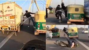 Man hits cyclist while performing stunts on Delhi bridge | Man hits cyclist while performing stunts on Delhi bridge