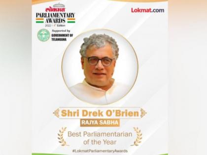 Lokmat Parliamentary Award: RS member Derek O'Brien gets best parliamentarian of the year award | Lokmat Parliamentary Award: RS member Derek O'Brien gets best parliamentarian of the year award