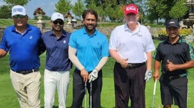 MS Dhoni plays golf with former US President Donald Trump | MS Dhoni plays golf with former US President Donald Trump
