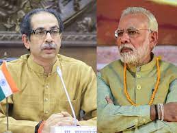 Modi's cut outs come up near Uddhav Thackeray’s residence ahead of PM Modi's Mumbai visit | Modi's cut outs come up near Uddhav Thackeray’s residence ahead of PM Modi's Mumbai visit