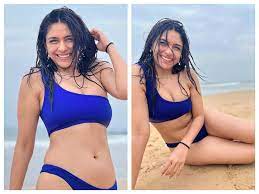 Mrunal Thakur sets internet on fire with her latest beach pics in blue bikini