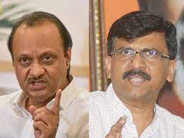 After spitting row, Sanjay Raut and NCP leader Ajit Pawar lock horns | After spitting row, Sanjay Raut and NCP leader Ajit Pawar lock horns