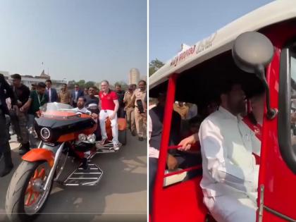 Thane Auto Fest 2025: Maharashtra Deputy CM Eknath Shinde Rides Sports Bike and Autorickshaw (Watch Video)