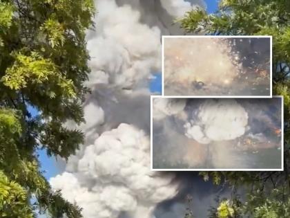 Esparto Fireworks Factory Blast: Massive Fire Erupts After Warehouse Explosion in Yolo County (Watch Videos)
