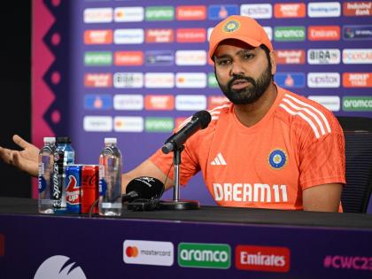 Watch: Rohit Sharma's laughter turns to frustration as phone rings during World Cup final presser | Watch: Rohit Sharma's laughter turns to frustration as phone rings during World Cup final presser