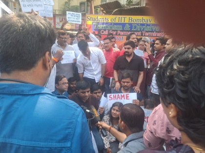 Protest outside IIT Bombay against professor and guest speaker for allegedly glorifying Palestinian terrorist | Protest outside IIT Bombay against professor and guest speaker for allegedly glorifying Palestinian terrorist