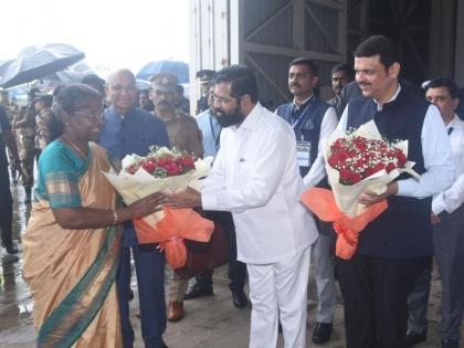 President Droupadi Murmu receives warm welcome in Mumbai | President Droupadi Murmu receives warm welcome in Mumbai
