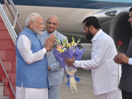 PM Modi arrives Mumbai to inaugurate 141st International Olympic Committee Session at Jio World Centre | PM Modi arrives Mumbai to inaugurate 141st International Olympic Committee Session at Jio World Centre
