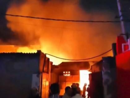 Delhi Fire: Massive Blaze Erupts at Manufacturing Factory in Prahladpur, Watch Video | Delhi Fire: Massive Blaze Erupts at Manufacturing Factory in Prahladpur, Watch Video
