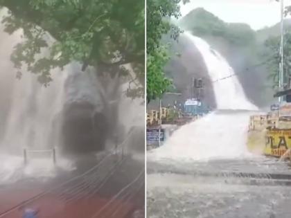 Tamil Nadu Rains: Flash Floods Hit Old Courtallam Waterfalls, Tourists Evacuated (Watch Video) | Tamil Nadu Rains: Flash Floods Hit Old Courtallam Waterfalls, Tourists Evacuated (Watch Video)
