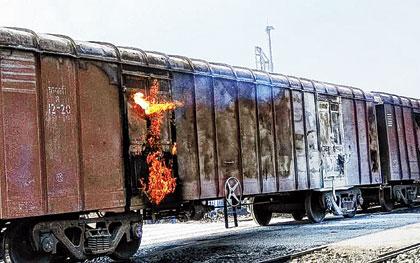 Telangana Goods Train Catches Fire at Kazipet Station, Probe Initiated | Telangana Goods Train Catches Fire at Kazipet Station, Probe Initiated Telangana Goods Train Catches Fire at Kazipet Station, Probe Initiated | Telangana Goods Train Catches Fire at Kazipet Station, Probe Initiated