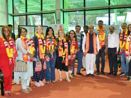 Chhatrapati Sambhaji Nagar: W20 guests accorded traditional welcome | Chhatrapati Sambhaji Nagar: W20 guests accorded traditional welcome