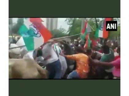Watch Video! Bullock cart collapses during Congress workers protest against fuel price hike | Watch Video! Bullock cart collapses during Congress workers protest against fuel price hike