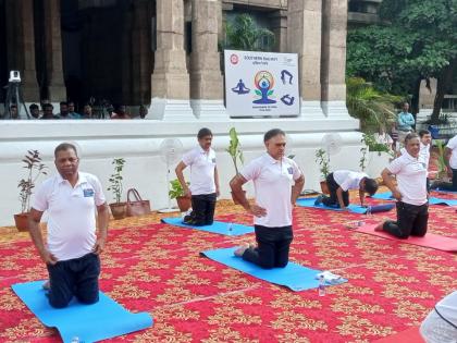 Chennai: Yoga session held at Southern Railway headquarters ahead of International Yoga Day | Chennai: Yoga session held at Southern Railway headquarters ahead of International Yoga Day